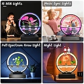 tanie Lampki nocne 3D-1 szt. Lampa led do wzrostu roślin z głośnikiem bt, akwarium, sceneria wodna lampa dekoracyjna ozdoba na biurko nadaje się do salonu w biurze sypialnia dekoracja restauracji