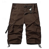 billige Klassisk-Herre Taktiske shorts Capri Cargo Shorts Cargoshorts Capri-bukser Shorts til turbruk Knapper Multi lomme عادي Anvendelig Kalv lengde utendørs Daglig Ut på byen Mote Klassisk Sjø blå Svart