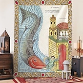 levne Středověký tapis-Středověká tapisérie Středověká tapisérie románské umění Velká tapisérie malba dekor fotograf pozadí deka závěs domov ložnice obývací pokoj dekorace