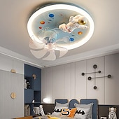 baratos Candeeiros Ventoinhas de Teto-Ventilador de teto com luz led, 1 luz, 50 cm, regulável, astronauta, acrílico, quarto de bebê, brinquedo, moderno, 110-240v, apenas regulável com controle remoto