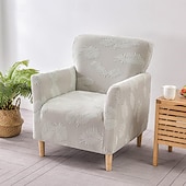 billige Lenestoldeksel og armløst stolomslag-lenestoltrekk badekar stol slipcover t-formet jacquard til stue soverom kontor elastisk enkelt sofatrekk hjem bardisk