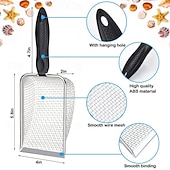 economico Anti-stress-spiaggia in rete pala con rete borsa da spiaggia per la raccolta di conchiglie filtro paletta per la sabbia per raccogliere conchiglie dente di squalo setaccio mestolo contenitore per giocattoli da