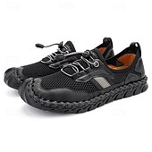 cheap Casual Lace-Up Shoes-Men's Faux Leather Green Outdoor Water Shoes, Breathable Quick-Dry Sports Footwear for Hiking, Beach and Summer Adventures