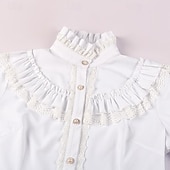 preiswerte Oberteile-Retro Vintage Mittelalterlich Renaissance Bluse / Hemd Pirat Prinzessin Einfarbig Damen Seeräuber königlich Steampunk Halloween Karneval Maskerade Alltagstauglich Erwachsene Hemd