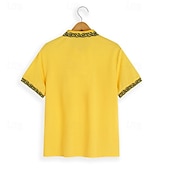 preiswerte Klassisches Poloshirt für Herren-Herren Baumwoll-Poloshirt Golfshirt Lässig Sport Gerippter Polokragen Kurzarm Mode Basic Farbblock Patchwork Bestickt Sommer Normale Passform Schwarz Weiß Gelb Grau Baumwoll-Poloshirt