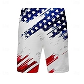 preiswerte Unabhängigkeitstag Hosen-Herren Fahne Amerikanische Flagge Nationalflagge Badeshorts Boardshorts Badeshorts Shorts Kurze Hosen Mittlere Taillenlinie Modisch Strassenmode Hawaiianisch Casual Täglich Festtage Tasche Kordelzug