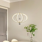 cheap Island Lights-LED Pendant Light 48cm Ring Circle Design 3 Color Light Metal Luxurious Modern Style Dining Room Bedroom Pendant Lamps 110-240V