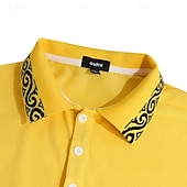 preiswerte Klassisches Poloshirt für Herren-Herren Baumwoll-Poloshirt Golfshirt Lässig Sport Gerippter Polokragen Kurzarm Mode Basic Farbblock Patchwork Bestickt Sommer Normale Passform Schwarz Weiß Gelb Grau Baumwoll-Poloshirt