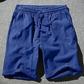 baratos Clássico-Homens Calção Shorts de verão Shorts de praia Bolsos Com Cordão Cintura elástica Tecido Conforto Ao ar livre Diário Para Noite Moda Roupa de rua Preto Branco