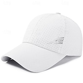 preiswerte Herrenhüte-Herren Cap Basecap Sonnenhut Kappe Schwarz Weiß Polyester Modisch Brautkleider schlicht Strasse Täglich Glatt Einstellbar Sonnenschutz Atmungsaktiv