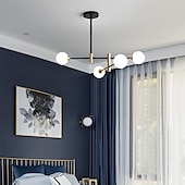 baratos Luzes pendentes-Luminária pendente de led em vidro, 88cm, 4 cabeças/6 cabeças, formato de feijão mágico, iluminação, quarto nórdico, sala de estar, 110-240v