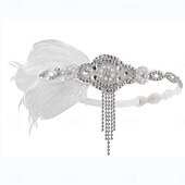 cheap Accessories and More-1920s The Great Gatsby Outfits Flapper Headband The Great Gatsby Wedding Guest Collarless Women&#039;s Halloween Carnival Masquerade Party Masquerade Wedding Reception Adults&#039; Gloves Necklace Earring All