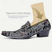 billiga Premium läder Loafers-Herr Tofflor och Slip-Ons Tryck skor Klänningslakor Läder Mocka Bekväm Halksäker Loafers Svart