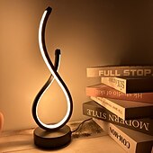 abordables Lámparas de mesa-Lámpara de mesa de lujo con luz creativa de 1 pieza, luz LED de mesa con control táctil regulable con interruptor, alimentación USB de 5 V para dormitorio, oficina, estantería, decoración del hogar de