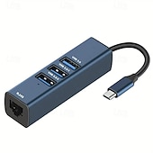 cheap USB Hubs-USB Expander 4-in-1 3.0HUB Splitter Type-c 100 MEgabit Network Card Notebook One Drag Four Expander