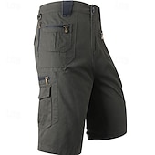 baratos Clássico-Homens Shorts táticos Bermuda Cargo Calção Shorts de Trilha Botões Bolso multi Tecido Vestível Curto Ao ar livre Diário Acampar e Caminhar Moda Clássico Preto Verde Claro