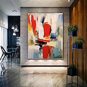 preiswerte Ölgemälde-rot orange großes Gemälde handgemaltes Palettenmesser abstraktes Gemälde Farben abstrakte Wandkunst moderne abstrakte Leinwand große Leinwandkunst Acrylgemälde für Wanddekoration Bild
