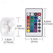 ieftine Lumini Subacvatice-Lumină cu LED pentru piscină submersibilă cu telecomandă rgb Lumină pentru scufundări pentru acvariu, alimentată cu baterie, lumină subacvatică 3 LED, iaz de nuntă, piscină, cadă de baie, vază de petrecere în acvariu, 1 buc.