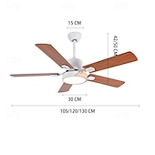 economico Ventilatore da soffitto con luci-ventilatori a soffitto a led luce sospesa a soffitto per cucina sala da pranzo 1 luce 105/120/130 cm acrilico 3 colori-luce moderna camera da letto in stile nordico caffè 110-240v