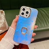 זול נרתיקים לאייפון-טלפון מגן עבור אייפון 16 iPhone 15 Pro Max iPhone 14 Pro Max אייפון 13 פרו מקס כיסוי אחורי בלינג גליטר מבריק אבזם טבעת עמיד בזעזועים TPU צפוי