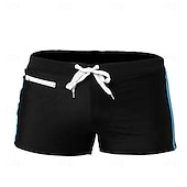 baratos calção de banho boxer masculino-Homens Bermuda de Surf Shorts de Natação Calção Justo de Natação Patchwork Com Cordão Cintura elástica Bloco de cor Conforto Secagem Rápida Curto Feriado Praia Final de semana Moda Casual Preto