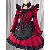 tanie Kostiumy anime-Cosplay Pokojówka Anime Sukienka Stroje Bal maskowy Garnitury cosplay Sukienki Karnawał Walentynki Bal maskowy Kostium Na Damskie Dla dziewczynek Doroślu