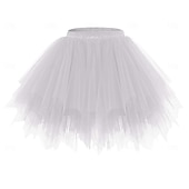cheap Bottoms-1950s 1980s Rockabilly Short / Mini Petticoat Hoop Skirt Tutu Under Skirt Ballet Dancer Women&#039;s Carnival Costume Kings Day Halloween Carnival Performance Party Pride Parade Adults&#039; Skirt Spring