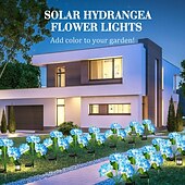 billige Pathway Lights &amp; Lanterns-2 stk utendørs solcelle LED vanntett hortensia blomstersti plenlys - feriehage stubbelys for bakgård, park, gangveidekorasjon