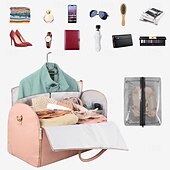 cheap Luggage &amp; Travel Storage-Extra Large Capacity Foldable Travel Bag - Multifunctional Organizer, PU Carry-On Luggage with Spacious Storage