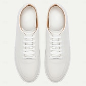 preiswerte Premium Leder Sneaker-Herren Turnschuhe Weiße Schuhe Premium-Leder Komfortabel Rutschfest Schnürsenkel Weiß
