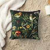 baratos estilo animal-Capa de almofada decorativa com flores vintage, 2 peças, capa de almofada quadrada macia para quarto, sala de estar, sofá, cadeira