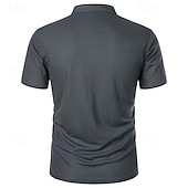 abordables Polo classique pour homme-Homme Chemise de golf Polos de Golf Travail Occasionnel Col montant Manche Courte Basique Moderne Bloc de Couleur Patchwork Boutons Printemps &amp; Été Coupe régulière Vin Noir Blanche Rose bleu marine