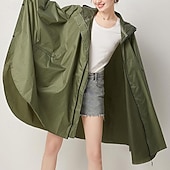 preiswerte Wasserdichte Jacken-Unisex Wanderregenmantel Außen Wasserdicht Leicht Reißfest Wanderoutfits Wanderbekleidung Frühling Herbst Kapuzensweatshirt Regenmantel Regenponcho Einfarbig Schwarz Armeegrün Königsblau