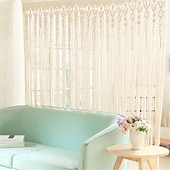 ieftine Perdele macrame și șir-draperii boho macrame perdea usi glisante țesute tapiserie boemă decor, intimitate perdea exterioară, decor nuntă pe terasa, separator de cameră pentru pergolă, foișor, balcon, verandă