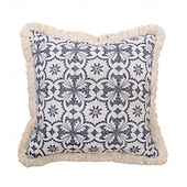 baratos Textured lance travesseiros-Capa de almofada decorativa com borla oceânica, 1 peça, capa de almofada quadrada macia, fronha para quarto, sala de estar, sofá, cadeira, tartaruga marinha