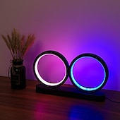 cheap Table Lamps-RGB Circle LED Table Lamp Minimalist Nordic Modern Decorative LED Desk Lamp for Living Room Bedroom LED colorful Lamp