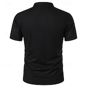abordables Polo classique pour homme-Homme Chemise de golf Polos de Golf Travail Occasionnel Col montant Manche Courte Basique Moderne Bloc de Couleur Patchwork Boutons Printemps &amp; Été Coupe régulière Vin Noir Blanche Rose bleu marine
