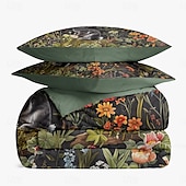 cheap Duvet Cover Sets-Retro Rainforest Rabbit Duvet Cover Set 2-piece Set 3-piece Set Lightweight Soft Short Plush Set Thick Feather Square Bed