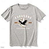 ieftine Grafică a personajelor din desene animate și film-Haikyuu Karasuno High Costum Cosplay Tricou Anime Imprimeu Grafic Imprimare Harajuku Grafică Pentru Bărbați Pentru femei Adulți Înapoi la Școală