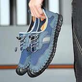 cheap Casual Lace-Up Shoes-Men's Faux Leather Green Outdoor Water Shoes, Breathable Quick-Dry Sports Footwear for Hiking, Beach and Summer Adventures