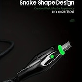 tanie Kable do telefonów komórkowych-Kabel do transmisji danych lampy typu Snakehead ze stopu cynku o mocy 100 W nadaje się do kabla do szybkiego ładowania danych typu C Black Mamba 5a