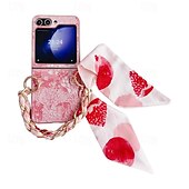 cheap Samsung Cases-Phone Case For Samsung Galaxy Z Flip 5 Z Flip 4 Z Flip 3 Back Cover with Wrist Strap Shockproof PC Metal
