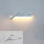 economico Luci da parete-applique da parete a led applique da parete regolabili per interni con interruttore lampade per apparecchi di illuminazione illuminazione da parete bianca calda per camera da letto studio ufficio