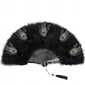 cheap Accessories and More-Retro Vintage Roaring 20s 1920s Feather Fan The Great Gatsby Flapper Girl Wedding Guest Feather Women&#039;s Halloween Carnival Masquerade Party / Evening Wedding Reception Bachelorette Party Adults More