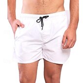 baratos Calções Estilo Casual-Homens Bermuda de Surf Shorts de Natação Calção Justo de Natação Calção Com Cordão Cintura elástica Tecido Conforto Secagem Rápida Curto Feriado Praia Final de semana Moda Casual Branco Rosa