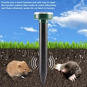cheap Electric Mosquito Repellers-Solar Ultrasonic Mouse and Snake Repeller – Garden Pest Deterrent with Shock and Vibration, Solar Powered Lawn Protection Device