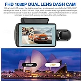 abordables DVR pour voiture-A68 1080p Nouveau design / HD / Surveillance à 360 ° DVR de voiture 150 Degrés Grand angle 3 pouce IPS Dash Cam avec Vision nocturne / G-Sensor / Détection de Mouvement 4 LED infrarouge Enregistreur