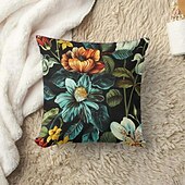 baratos estilo animal-Capa de almofada decorativa com flores vintage, 2 peças, capa de almofada quadrada macia para quarto, sala de estar, sofá, cadeira