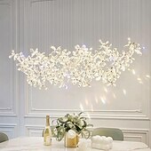 baratos Candelabros de Cristal-Lustre led branco quente 100cm 8 luzes design exclusivo lustre de flor de cristal restaurante luxo arte italiana bar ilha candeeiros de mesa criativo metal sala de jantar 110-240v