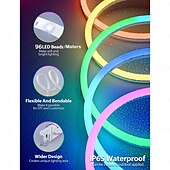 abordables Lampes néon led-Lumière néon RVB étanche ws2811 barre lumineuse LED néon 2-5 m adressable RVB arc-en-ciel LED barre lumineuse pixel DC12 V avec alimentation et contrôleur RF 17 touches applicable à l&#039;éclairage de